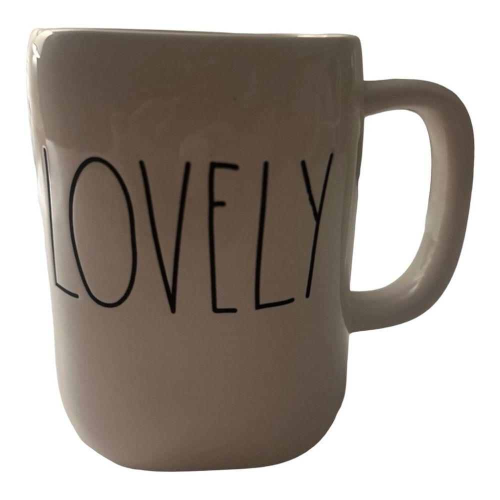 Rae Dunn Lovely‎ Coffee Mug Large Letter HTF Farmhouse Decor